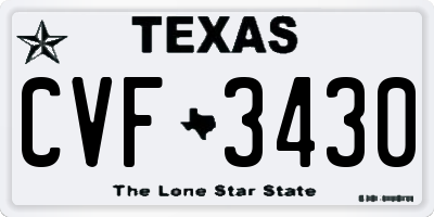 TX license plate CVF3430