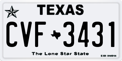 TX license plate CVF3431
