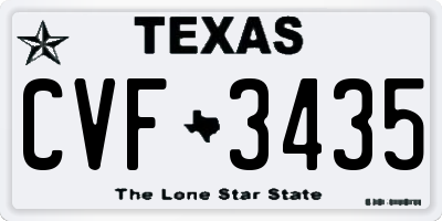 TX license plate CVF3435