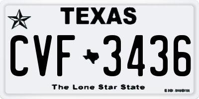 TX license plate CVF3436