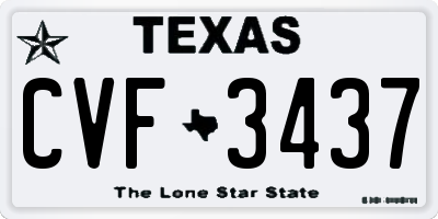 TX license plate CVF3437