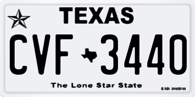 TX license plate CVF3440