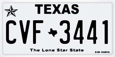TX license plate CVF3441