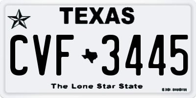 TX license plate CVF3445