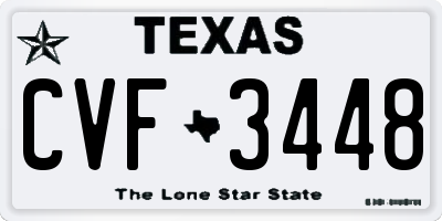TX license plate CVF3448