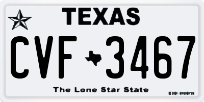 TX license plate CVF3467