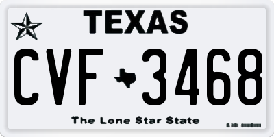 TX license plate CVF3468