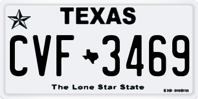 TX license plate CVF3469