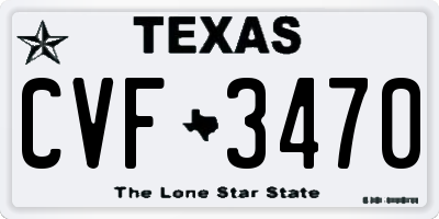 TX license plate CVF3470
