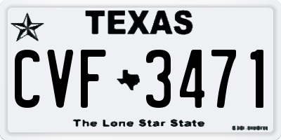 TX license plate CVF3471