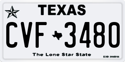 TX license plate CVF3480