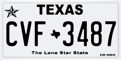 TX license plate CVF3487