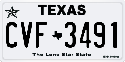 TX license plate CVF3491