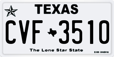 TX license plate CVF3510