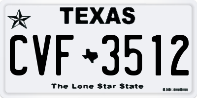 TX license plate CVF3512