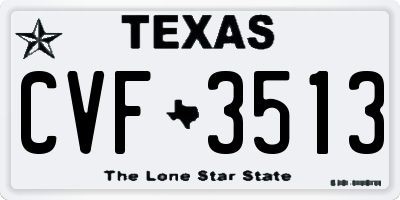 TX license plate CVF3513