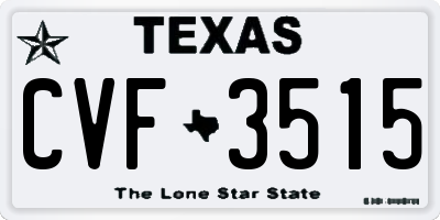 TX license plate CVF3515
