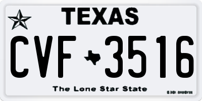 TX license plate CVF3516