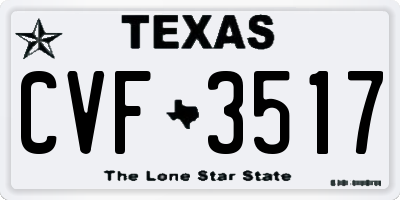TX license plate CVF3517