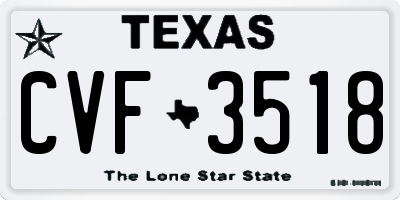 TX license plate CVF3518