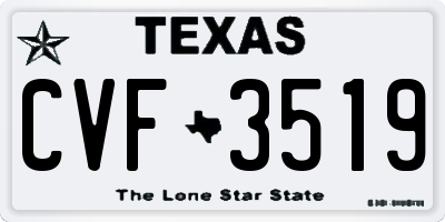 TX license plate CVF3519