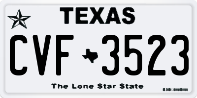 TX license plate CVF3523