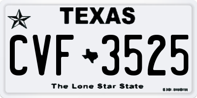 TX license plate CVF3525