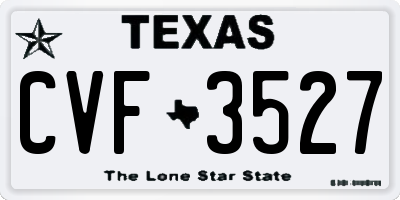 TX license plate CVF3527