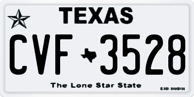 TX license plate CVF3528