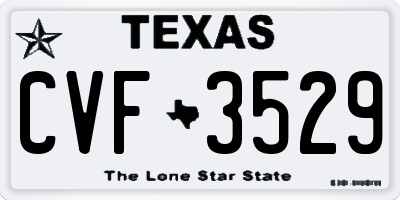 TX license plate CVF3529
