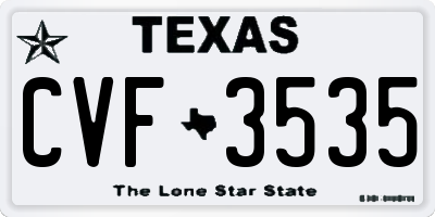 TX license plate CVF3535