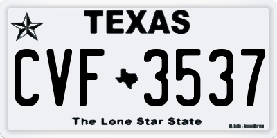 TX license plate CVF3537