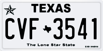 TX license plate CVF3541