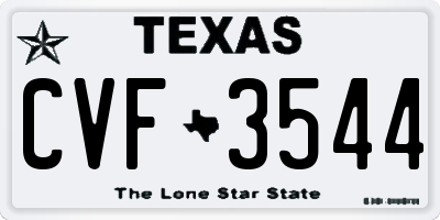 TX license plate CVF3544