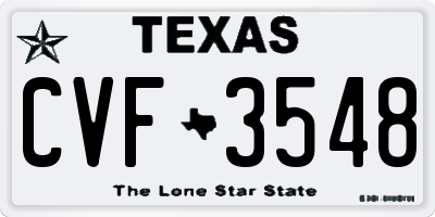 TX license plate CVF3548