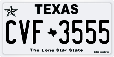 TX license plate CVF3555
