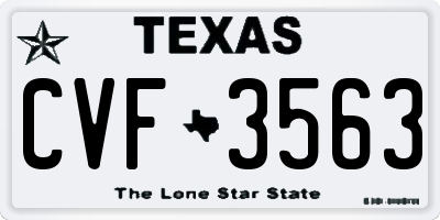 TX license plate CVF3563