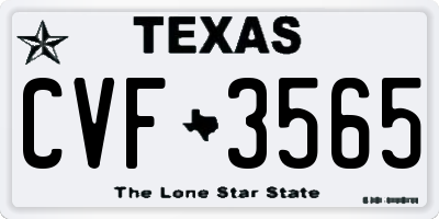 TX license plate CVF3565