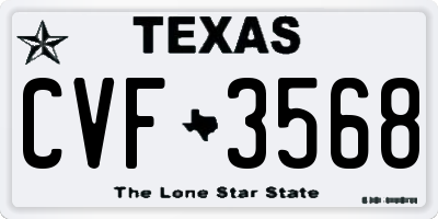 TX license plate CVF3568