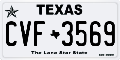 TX license plate CVF3569