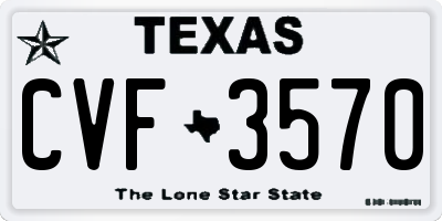 TX license plate CVF3570