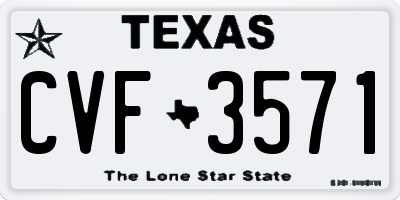 TX license plate CVF3571