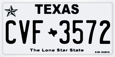 TX license plate CVF3572