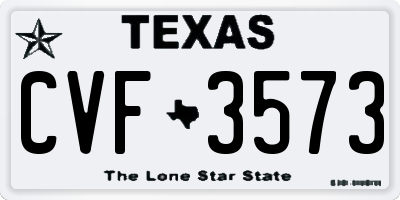 TX license plate CVF3573