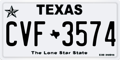 TX license plate CVF3574