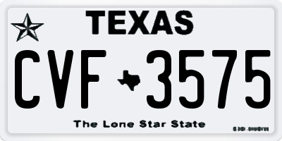 TX license plate CVF3575