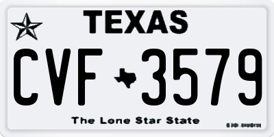 TX license plate CVF3579