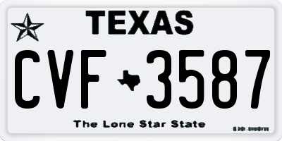 TX license plate CVF3587
