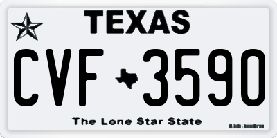 TX license plate CVF3590