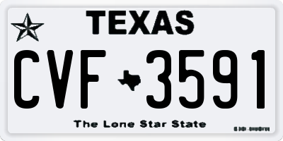 TX license plate CVF3591